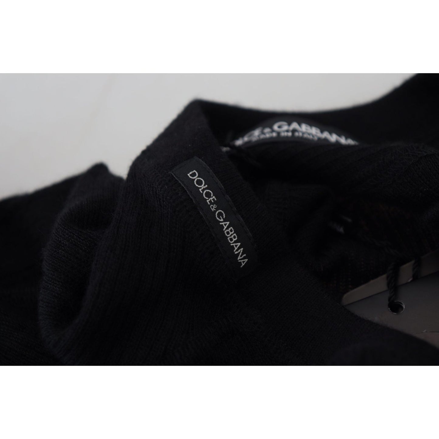 Dolce & Gabbana Black Cashmere Button Pullover Sweater TSH84013-44