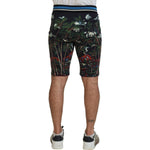 Dolce & Gabbana Black Cotton Volcano Print Casual Shorts PAN74748-44