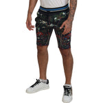 Dolce & Gabbana Black Cotton Volcano Print Casual Shorts PAN74748-44