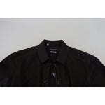 Dolce & Gabbana Black Cotton Collared Long Sleeve GOLD Shirt TSH83816-41