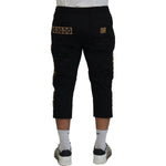 Dolce & Gabbana Black Cotton Elastic Waist DG Logo Cropped Pants PAN74702-50