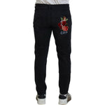 Dolce & Gabbana Black Angel Embroidery Skinny Denim Jeans PAN74717-52