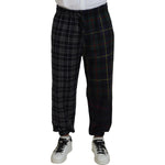 Dolce & Gabbana Multicolor Checkered Wool Men Jogger Pants PAN74780-48