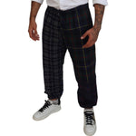 Dolce & Gabbana Multicolor Checkered Wool Men Jogger Pants PAN74780-48
