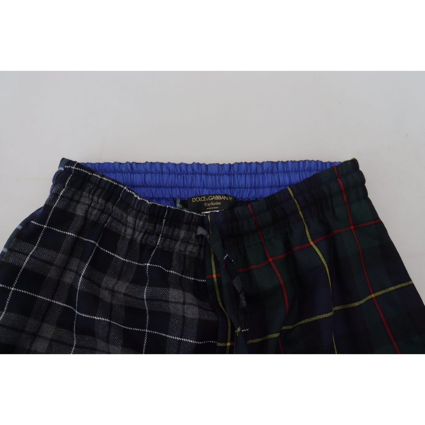 Dolce & Gabbana Multicolor Checkered Wool Men Jogger Pants PAN74780-48
