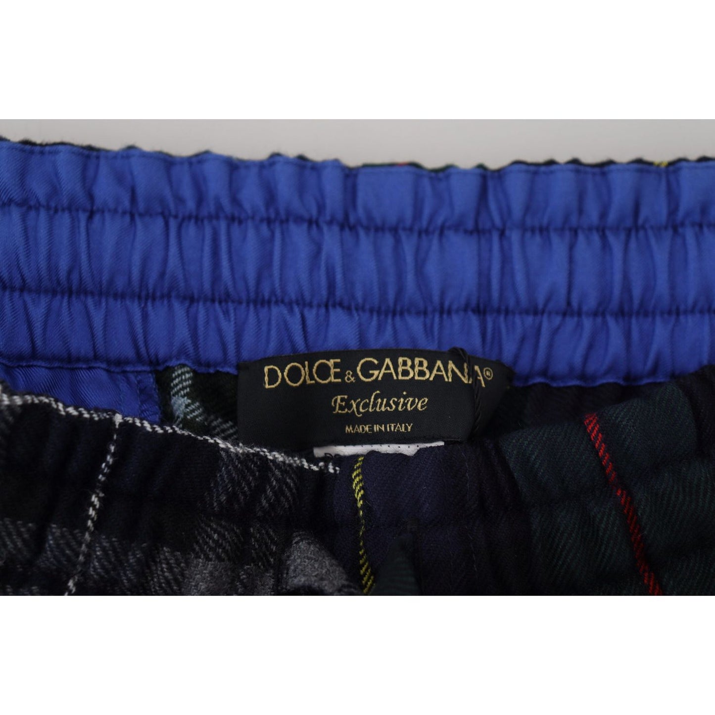 Dolce & Gabbana Multicolor Checkered Wool Men Jogger Pants PAN74780-48