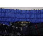 Dolce & Gabbana Multicolor Checkered Wool Men Jogger Pants PAN74780-48