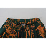 Dolce & Gabbana Multicolor Logo Print Silk Cargo Jogger Pants PAN74781-48