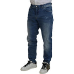 Dolce & Gabbana Blue Washed Skinny Cotton Denim Jeans PAN74793-60