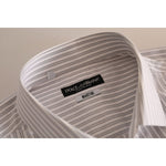 Dolce & Gabbana White MARTINI Cotton Stripe Dress Formal Shirt TSH84106-38