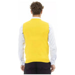 Alpha Studio Yellow Viscose Men Jacket AL-23581-IT46 | S