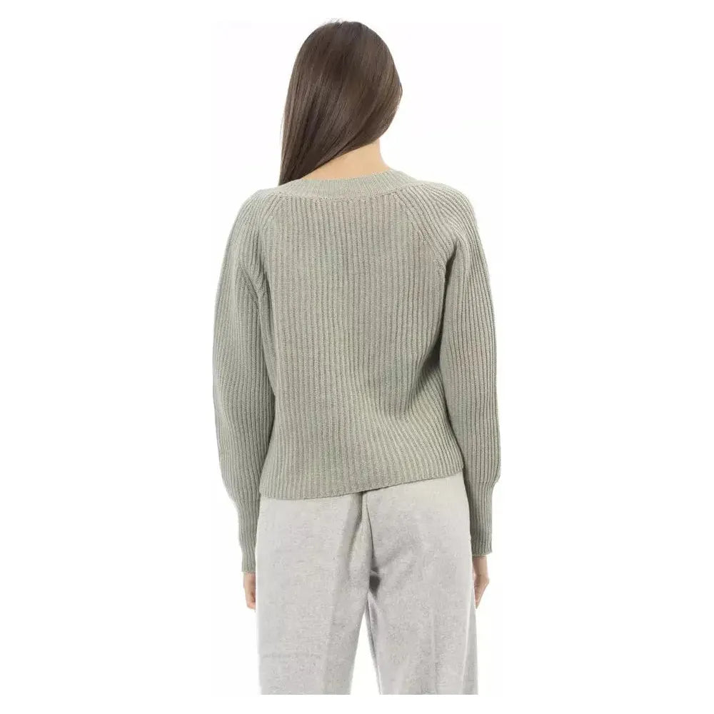 Alpha Studio Green Wool Women Sweater