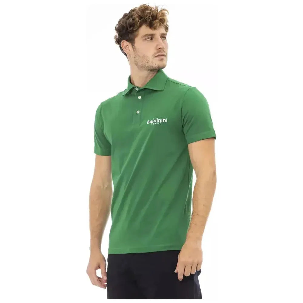 Baldinini Trend Green Cotton Men Polo BA-23744-3XL