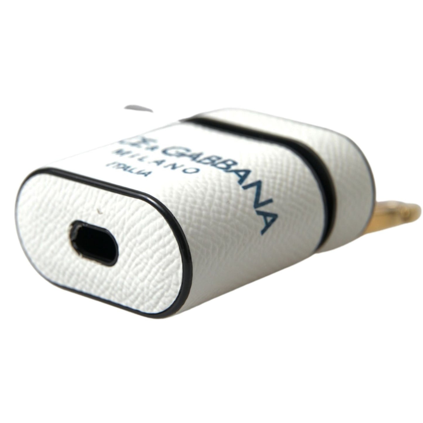 白色和蓝色优雅皮革 Airpods 保护套