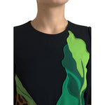 Dolce & Gabbana Black Tiger Jungle Print Sheath Stretch Dress DR28731-38