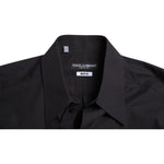 Dolce & Gabbana Black Cotton Men Long Sleeves MARTINI Shirt TSH84197-39