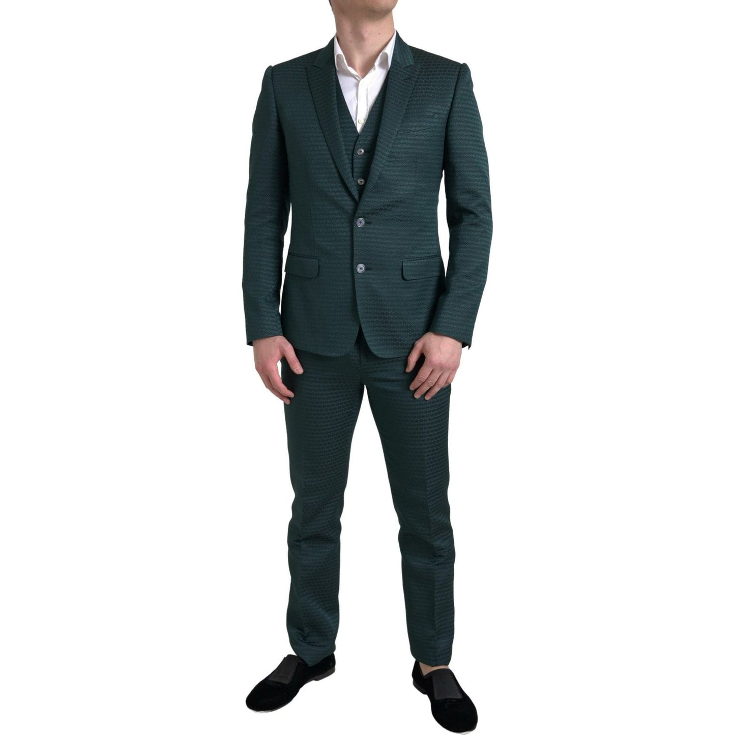 Dolce & Gabbana Green 3 Piece Single Breasted MARTINI Suit KOS2187-44
