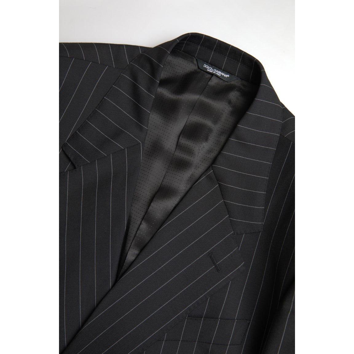 Dolce & Gabbana Black Stripe Single Breasted SICILIA Blazer JKT3690-58