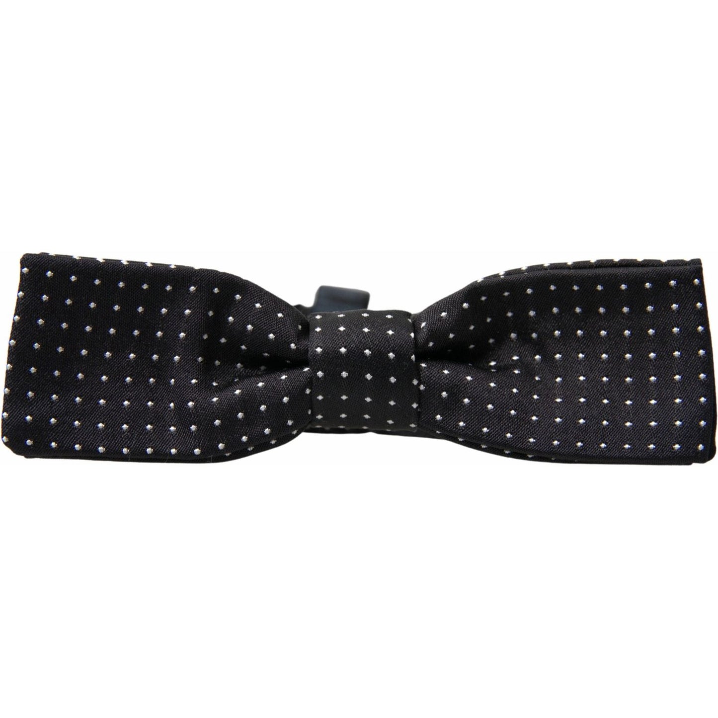 Dolce & Gabbana Black Polka Dot Silk Adjustable Men Neck Papillon Bow Tie