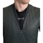 Dolce & Gabbana Green Perforated Leather Bomber Jacket JKT3674-44