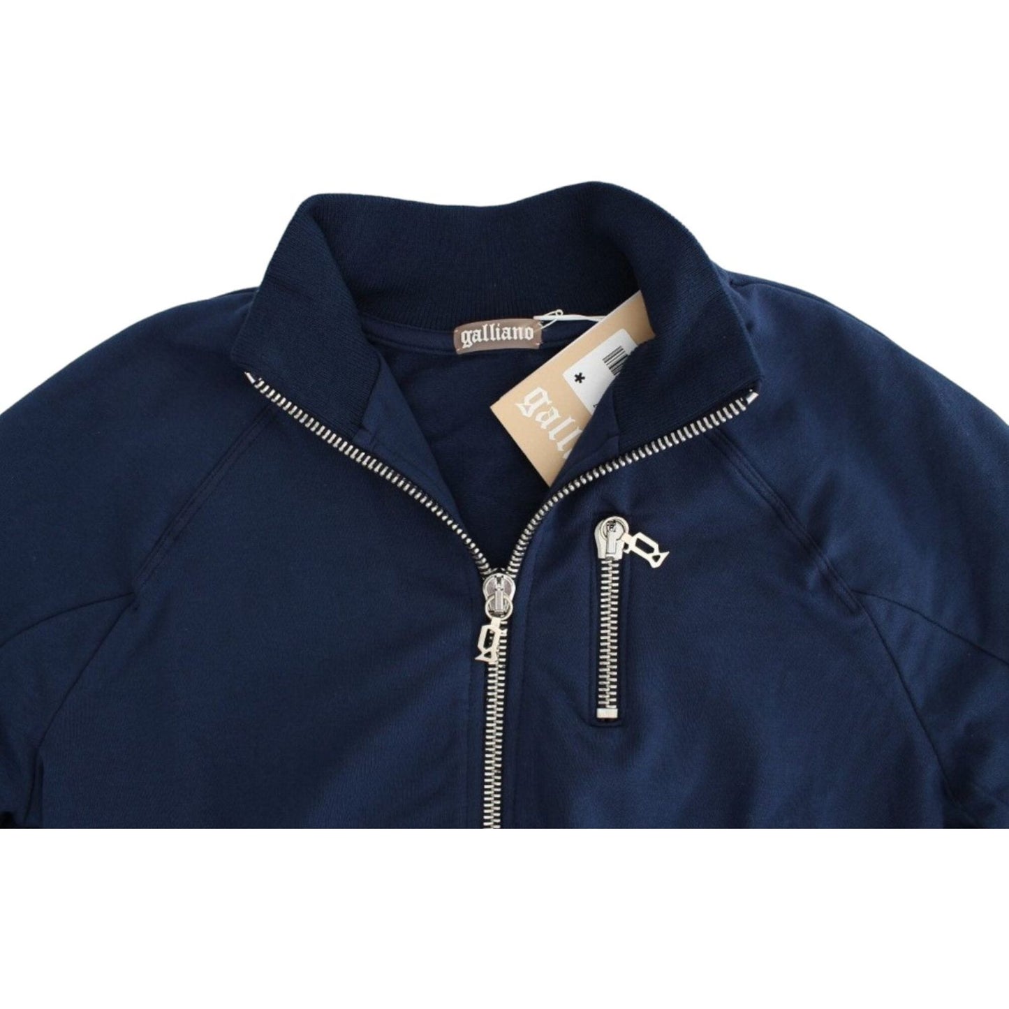 John Galliano Blue zip cotton cardigan