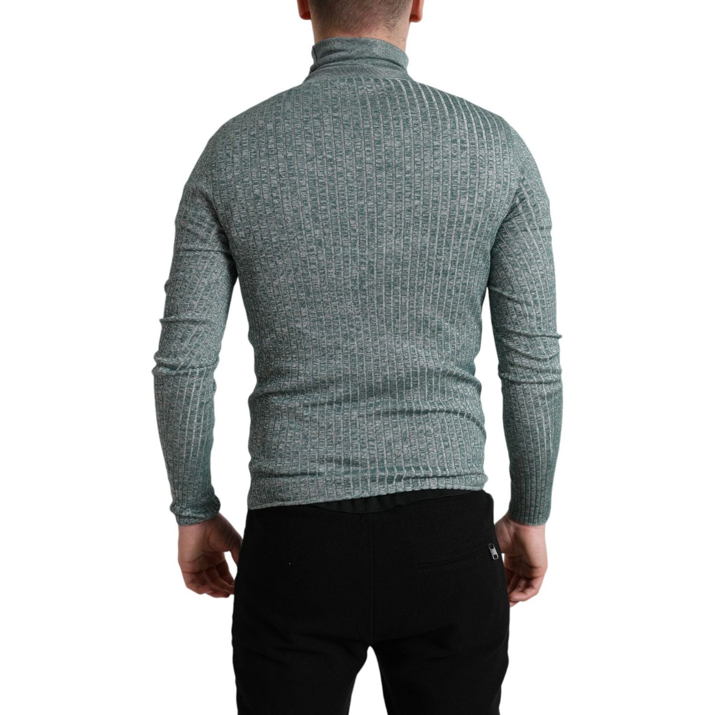 Dolce & Gabbana Green Polyester Turtleneck Pullover Sweater TSH84753-48