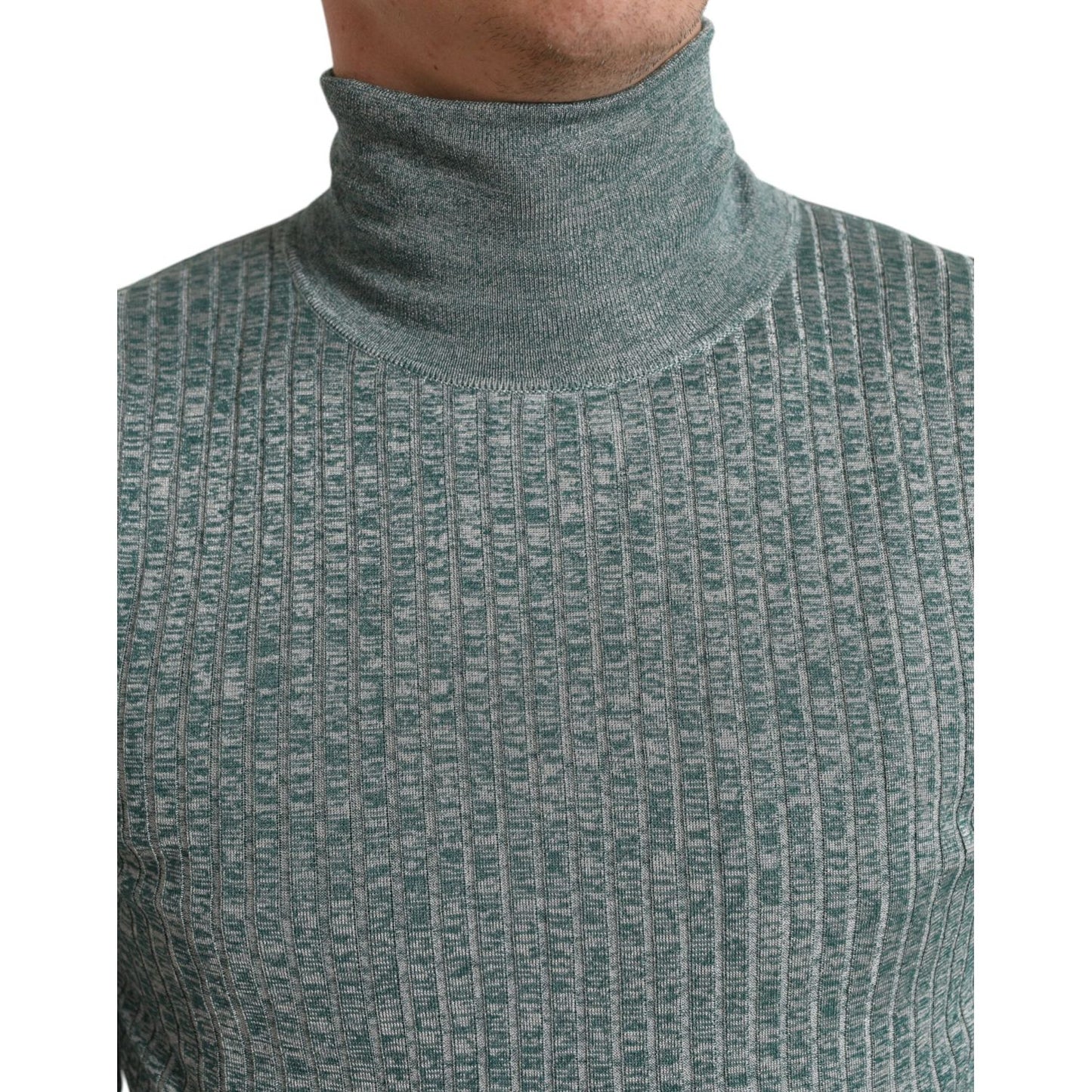 Dolce & Gabbana Green Polyester Turtleneck Pullover Sweater TSH84753-48