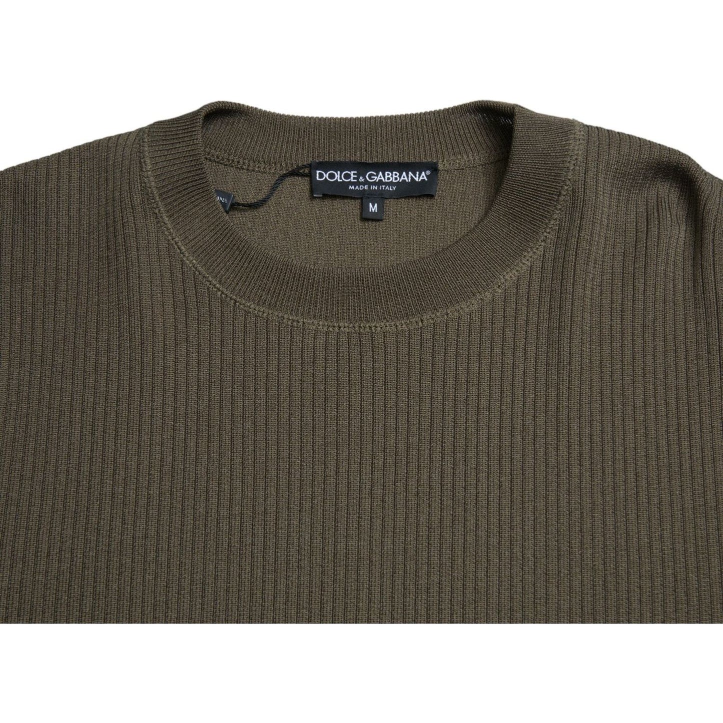 Dolce & Gabbana Green Viscose Crew Neck Men Pullover Sweater TSH84759-48