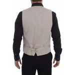 Dolce & Gabbana Beige Cotton Slim Fit Button Front Dress Vest GSS10421-1