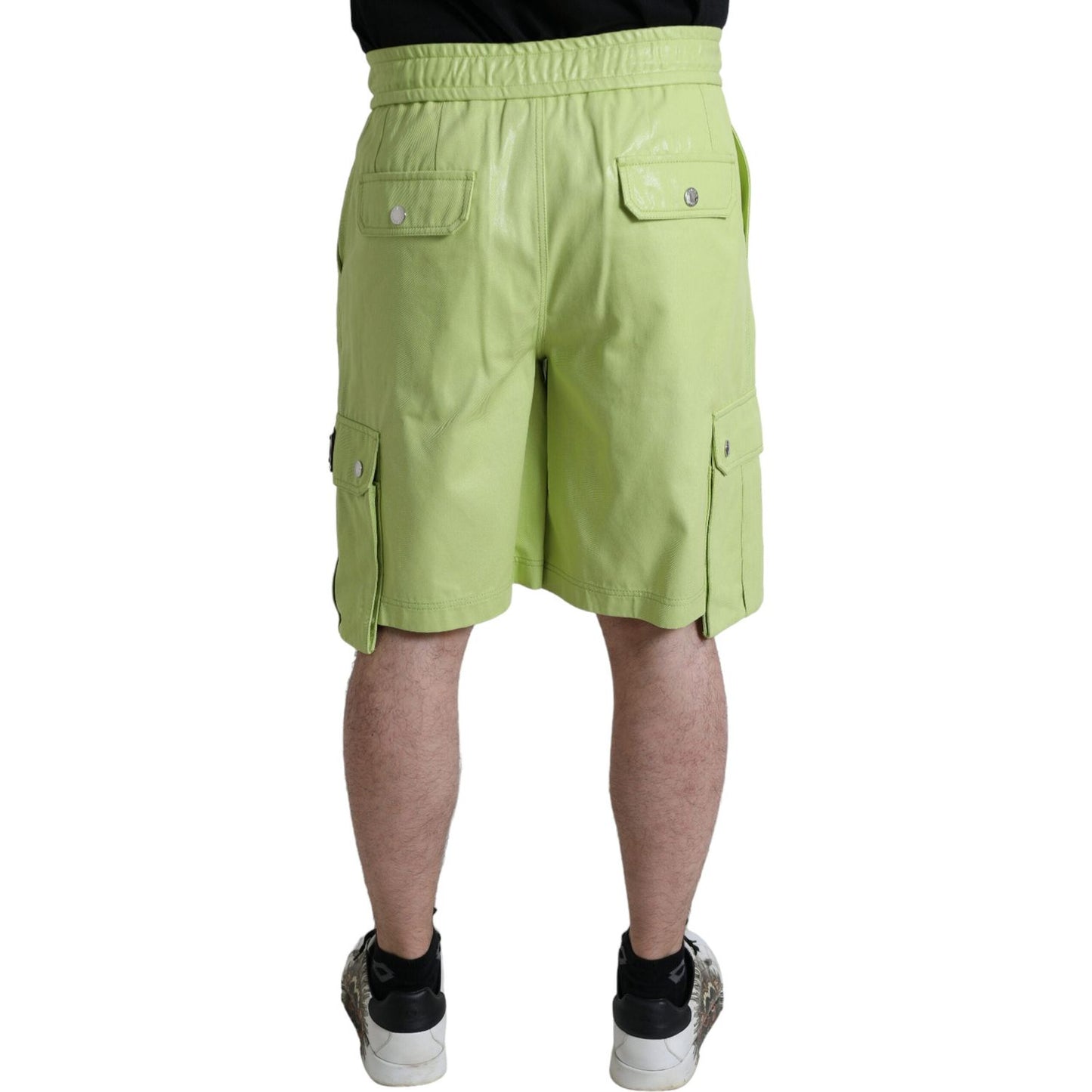 Dolce & Gabbana Light Green Cotton Men Cargo Bermuda Shorts PAN74874-50