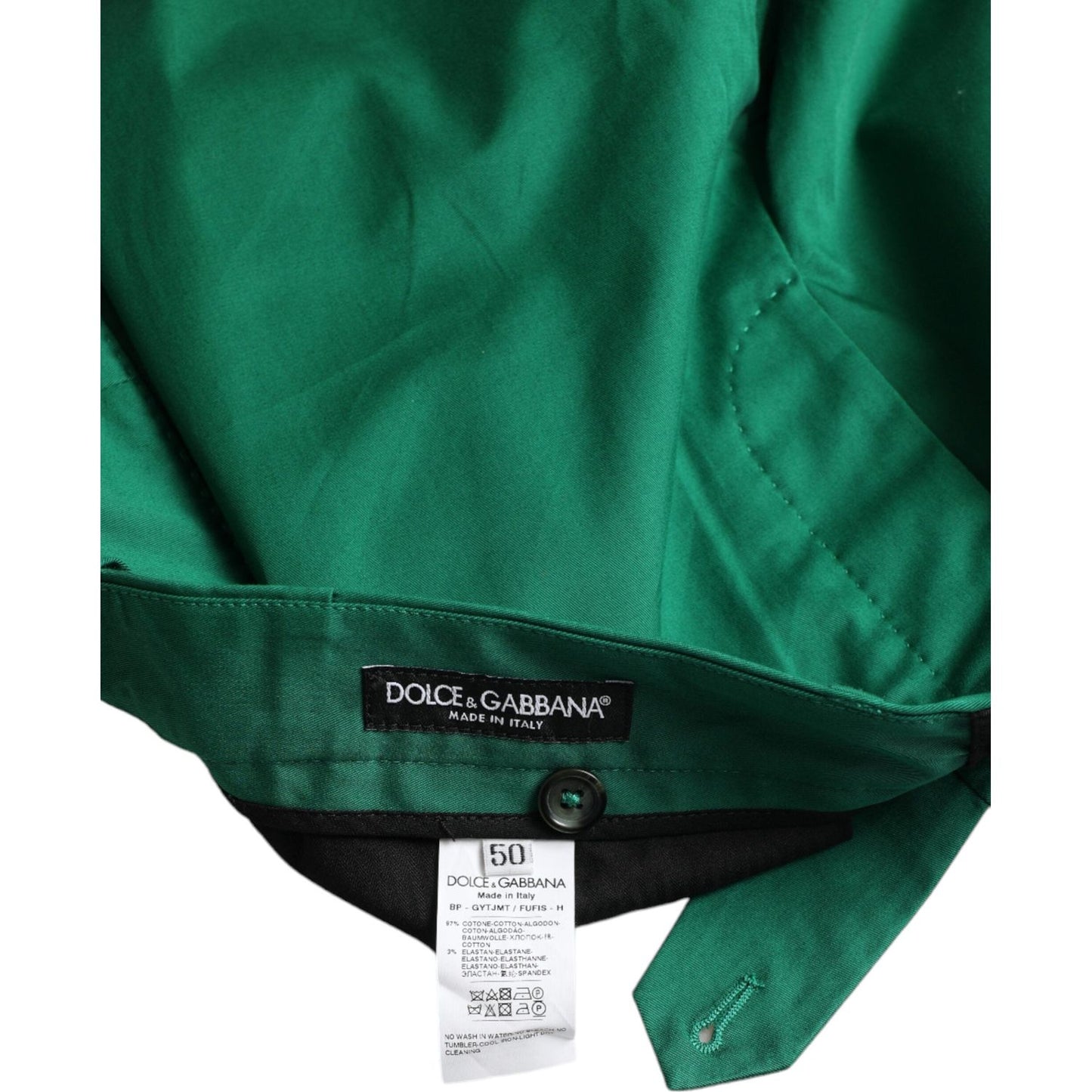 Dolce & Gabbana Deep Green Cotton Stretch Men Bermuda Shorts PAN74875-44
