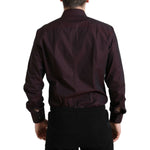Dolce & Gabbana Maroon Jacquard Formal Dress MARTINI Shirt TSH84549-42