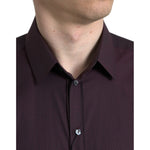 Dolce & Gabbana Maroon Jacquard Formal Dress MARTINI Shirt TSH84549-42