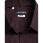 Dolce & Gabbana Maroon Jacquard Formal Dress MARTINI Shirt TSH84549-42