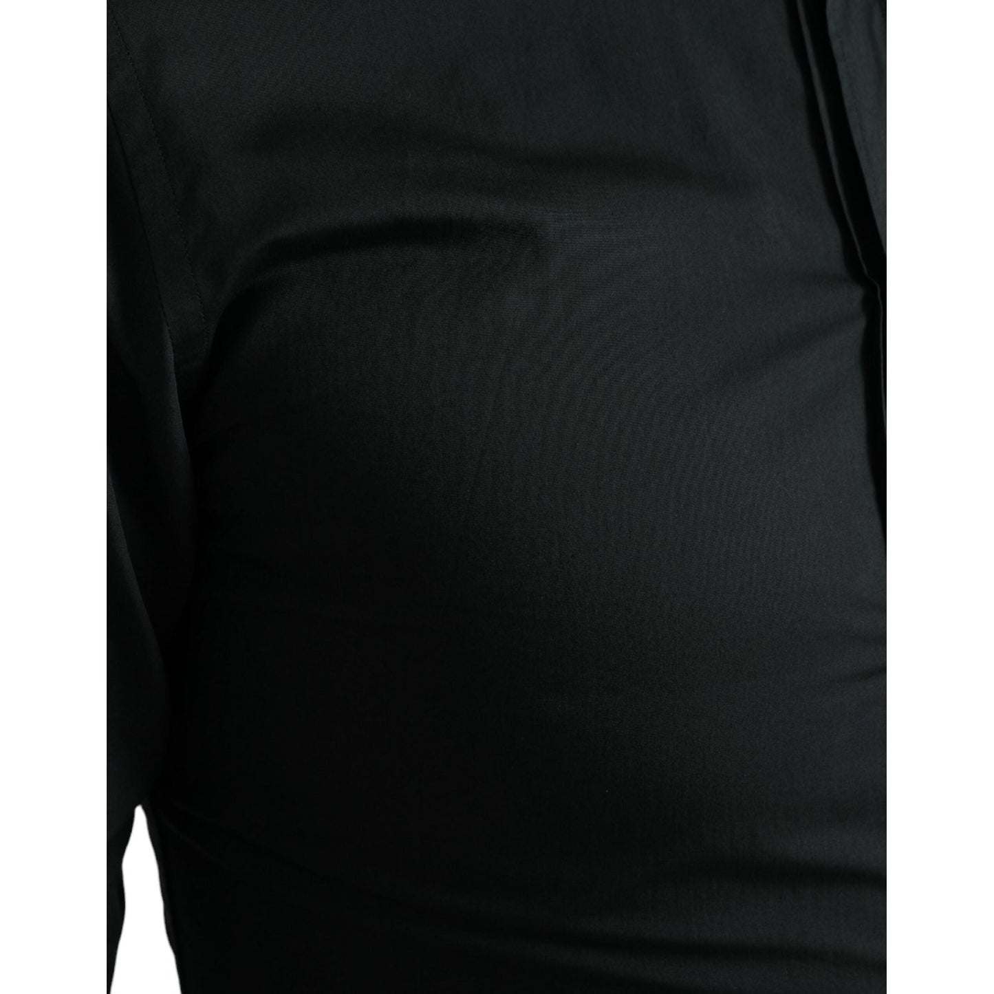 Dolce & Gabbana Black Cotton Silk Formal GOLD Dress Shirt TSH84693-37