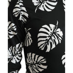 Dolce & Gabbana Black Leaf Cotton Men Formal GOLD Dress Shirt TSH84699-39