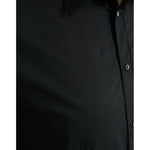 Dolce & Gabbana Black Cotton Men Formal GOLD Dress Shirt TSH84718-37