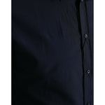 Dolce & Gabbana Navy Blue Slim Fit Formal GOLD Dress Shirt TSH84719-37