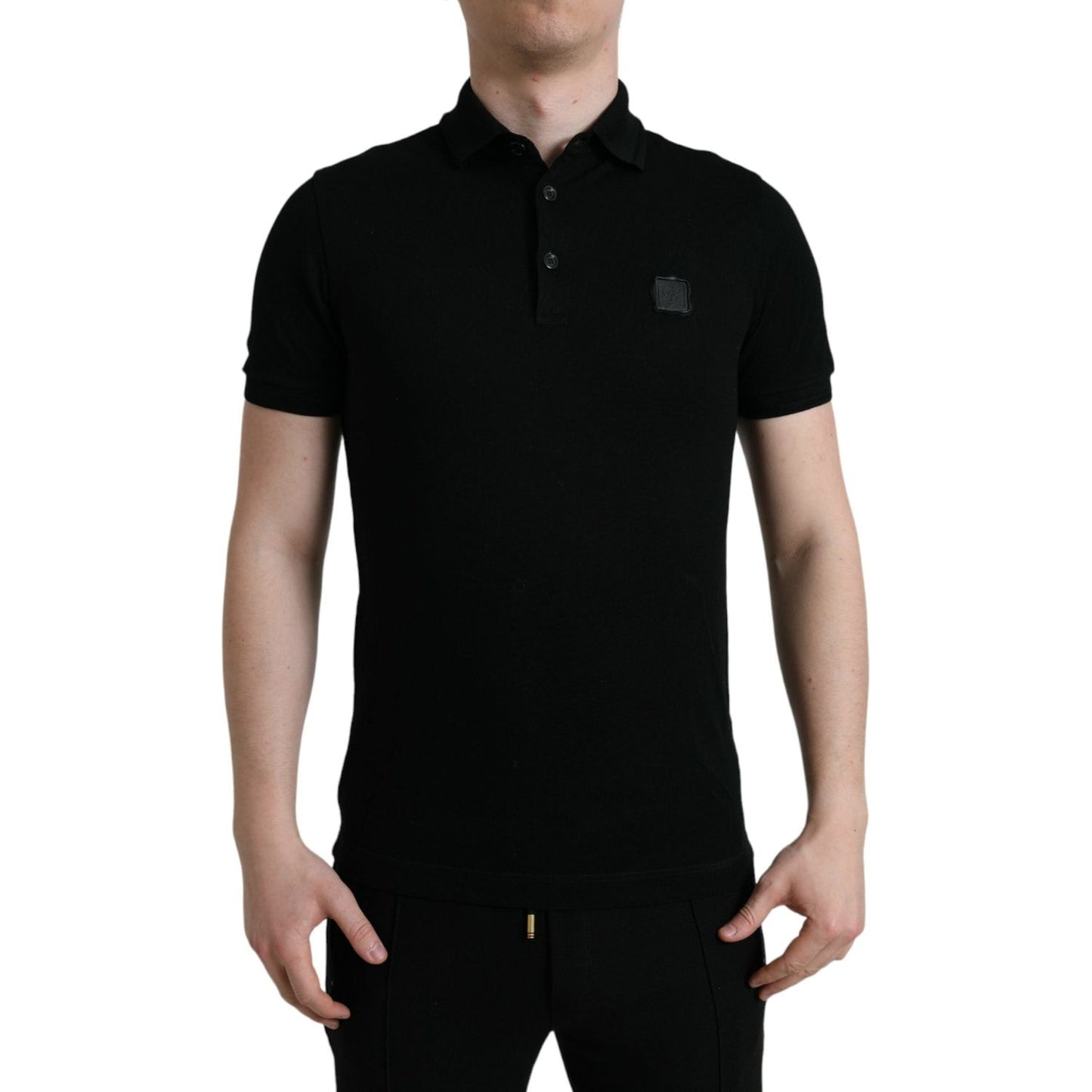 Dolce & Gabbana Black Logo Collared Short Sleeve T-shirt TSH85128-46
