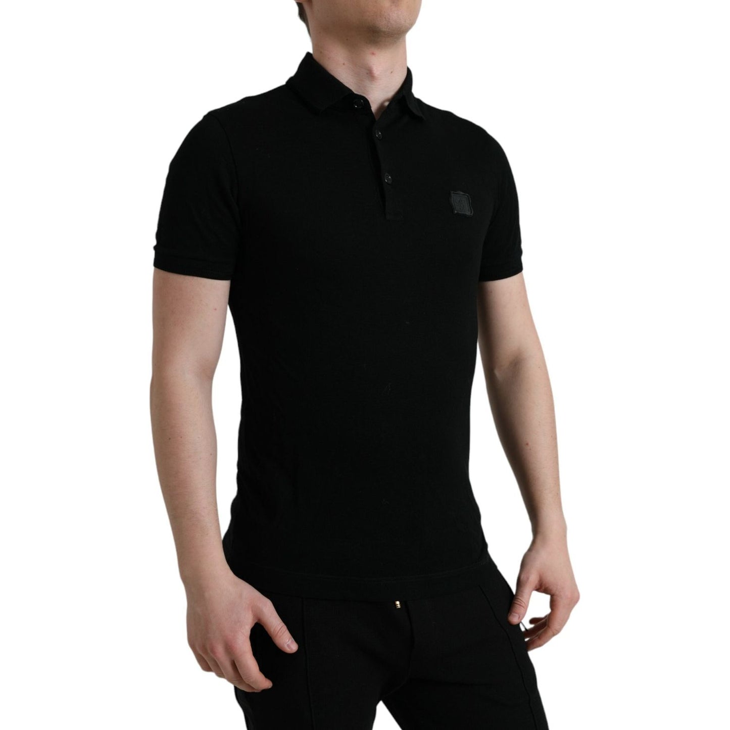Dolce & Gabbana Black Logo Collared Short Sleeve T-shirt TSH85128-46