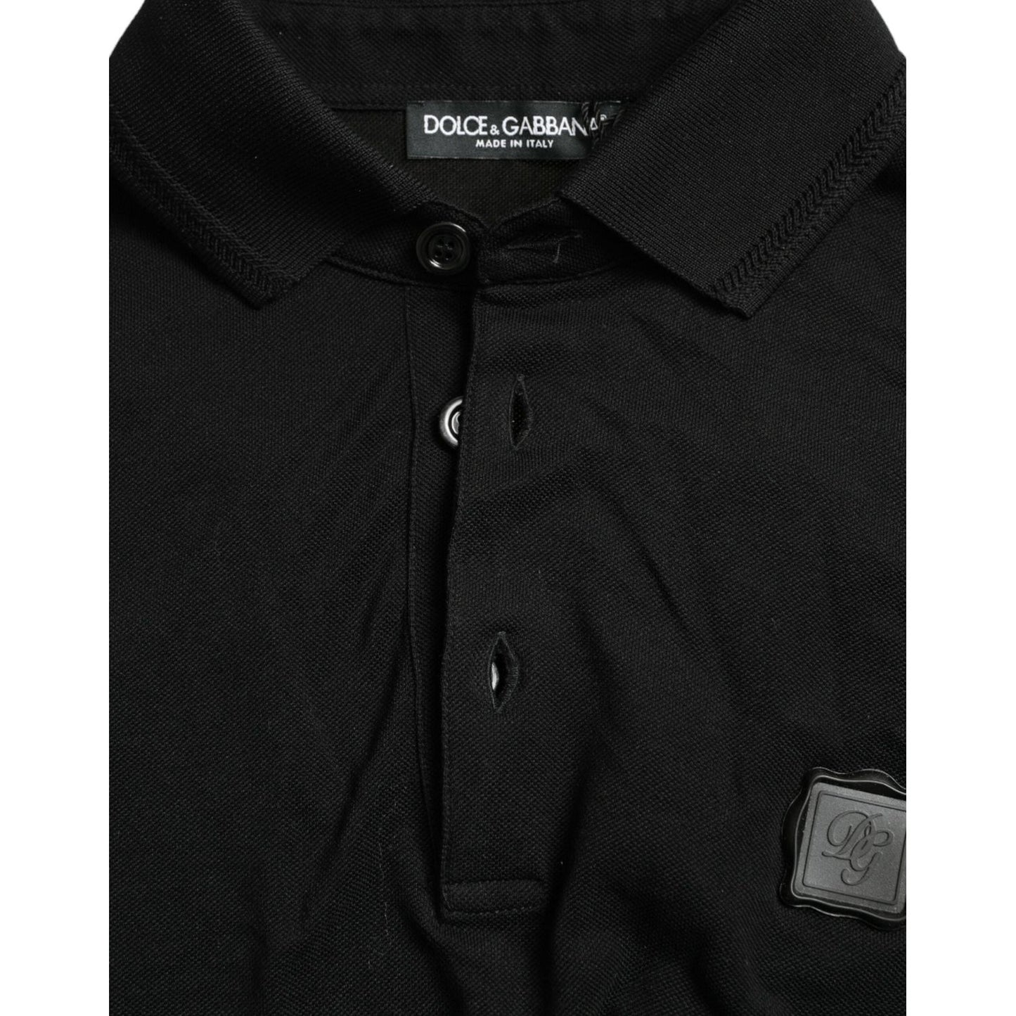 Dolce & Gabbana Black Logo Collared Short Sleeve T-shirt TSH85128-46