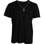 Dolce & Gabbana Black Silver Chain Short Sleeve T-shirt TSH85084-52
