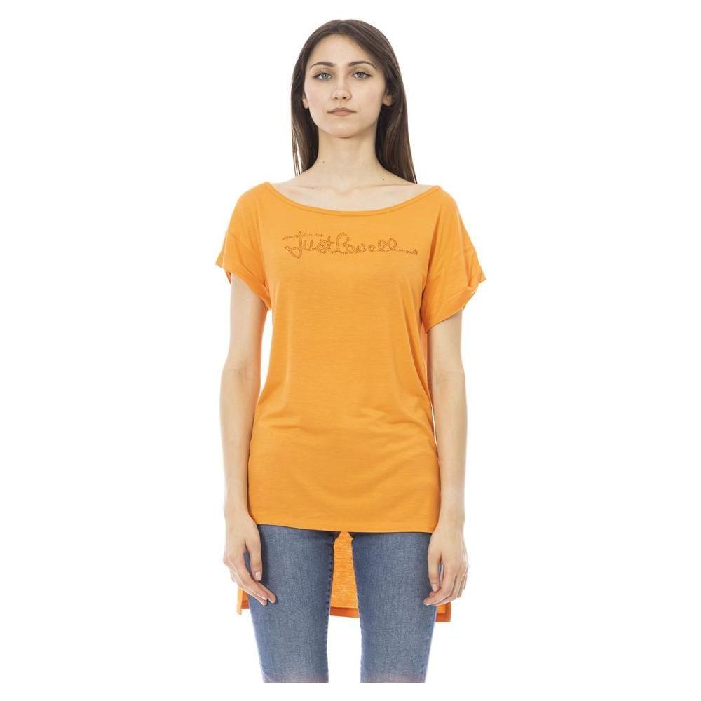Just Cavalli Orange Cotton Women T-Shirt JU-24215-S
