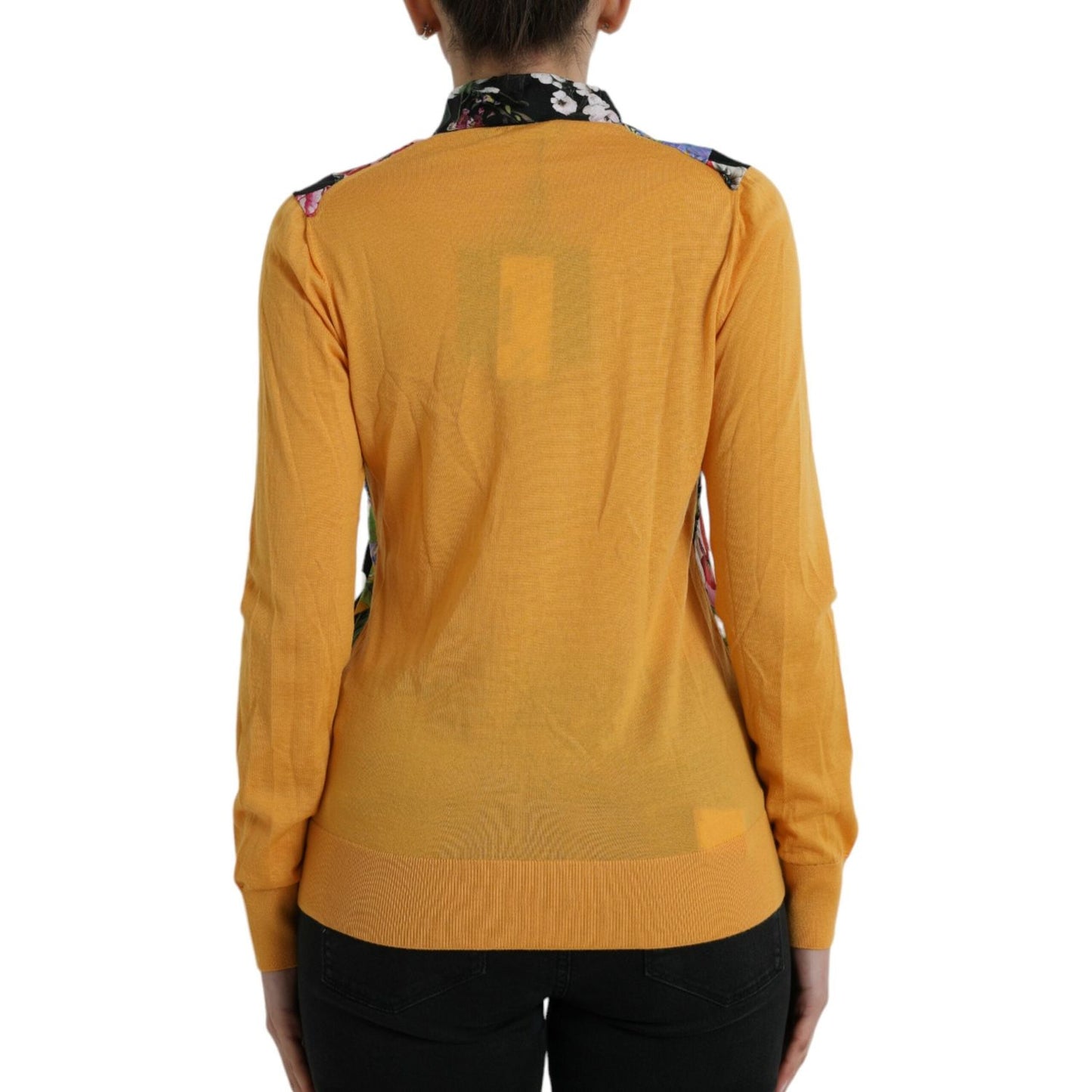 Dolce & Gabbana Multicolor Patchwork Cashmere Henley Sweater TSH852021-40