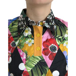 Dolce & Gabbana Multicolor Patchwork Cashmere Henley Sweater TSH852021-40