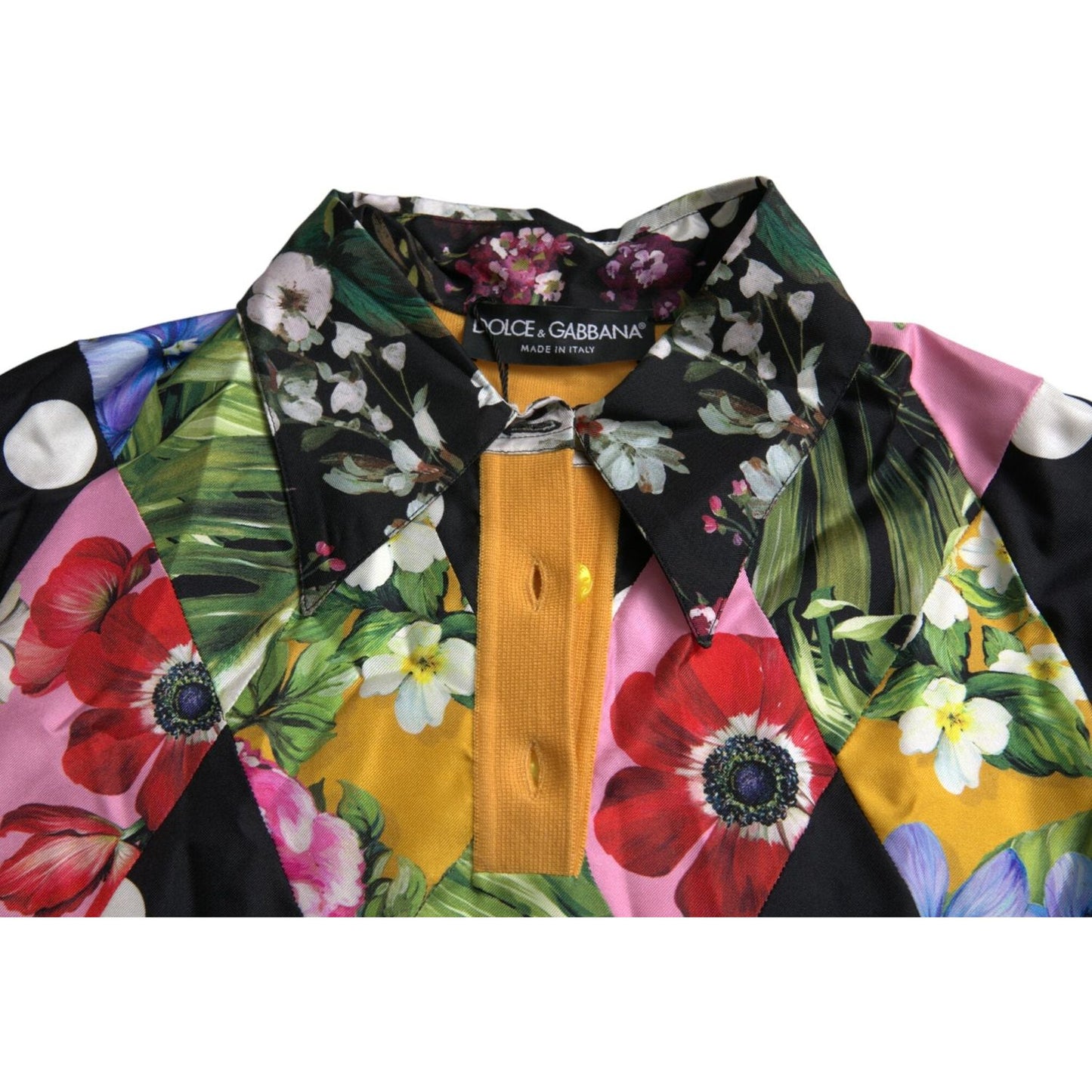 Dolce & Gabbana Multicolor Patchwork Cashmere Henley Sweater TSH852021-40