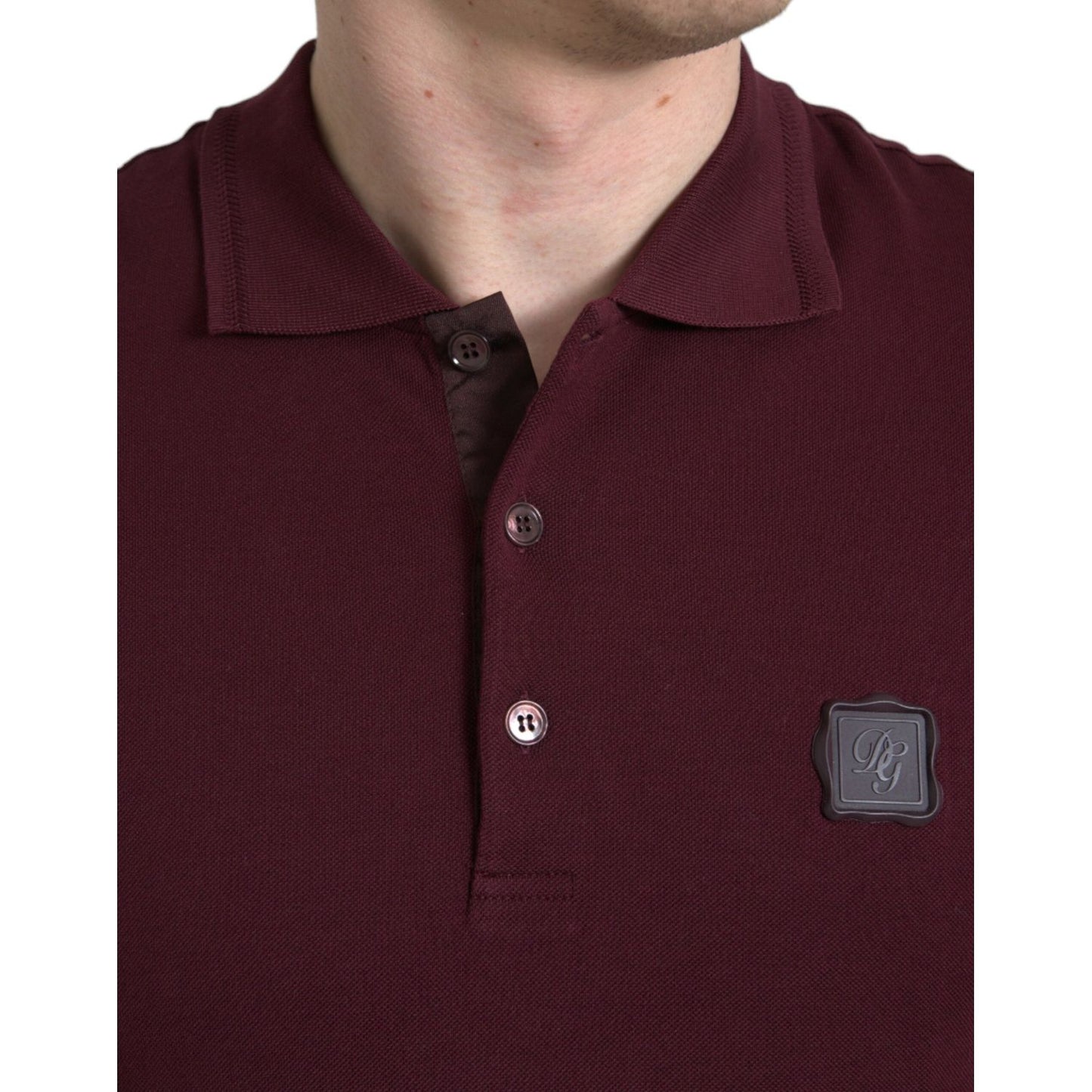 Dolce & Gabbana Maroon Collared Short Sleeves Polo T-shirt TSH84569-46