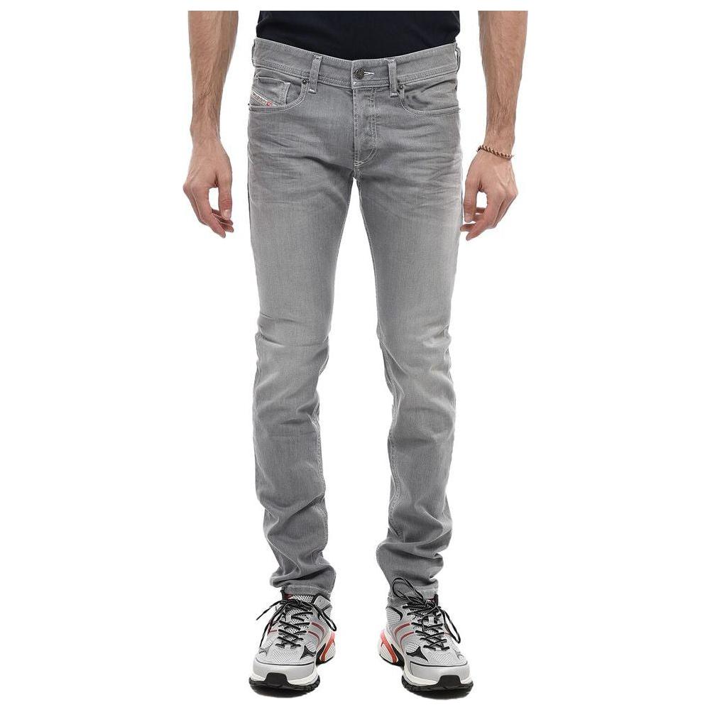 Diesel Gray Cotton Men Skinny Jean