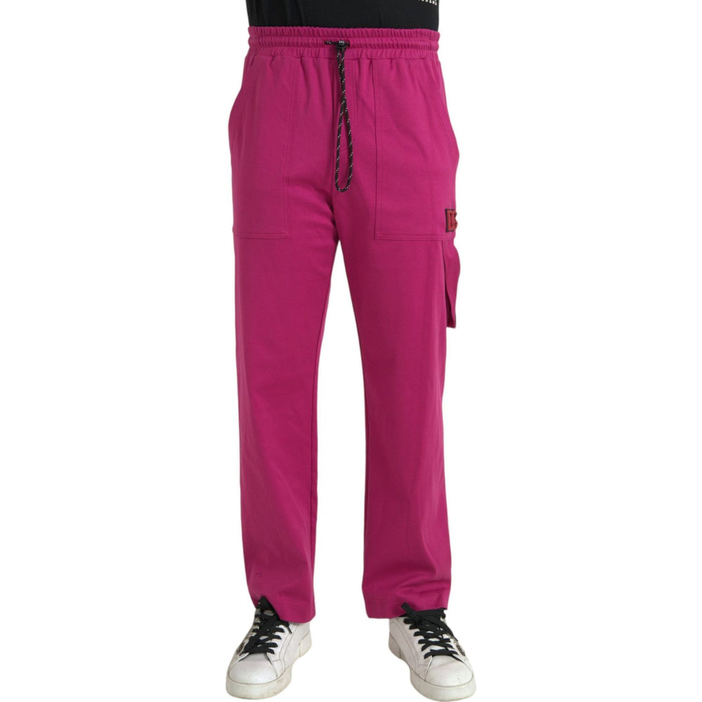 Dolce & Gabbana Pink Logo Cargo Cotton Jogger Sweatpants Pants PAN75062-48