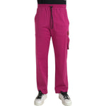 Dolce & Gabbana Pink Logo Cargo Cotton Jogger Sweatpants Pants PAN75062-48